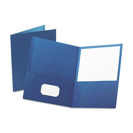 Tops Business Forms Oxford, Twin-Pocket Folder, Embossed Leather Grain Paper, Blue, 25PK 57502
